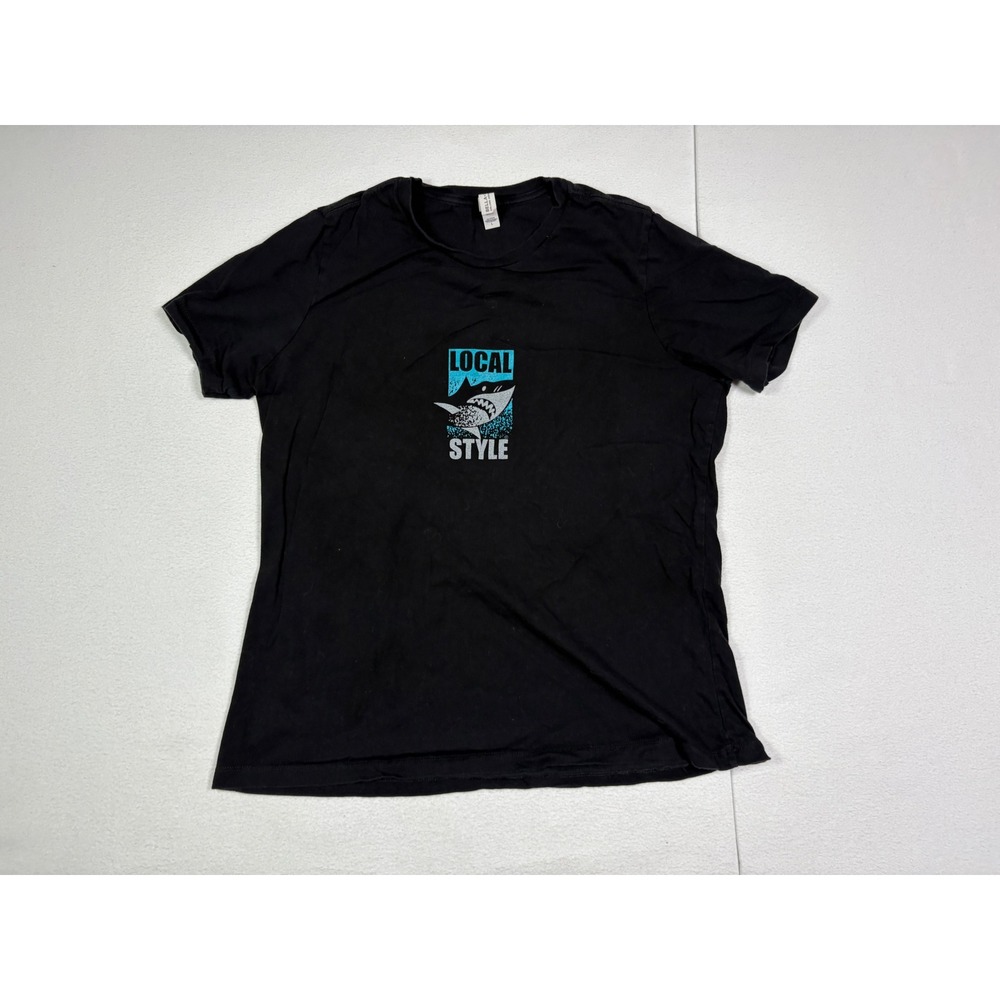 Bella Canvas Local Style Shark Graphic T-Shirt Black Women Large Short Sleeve
